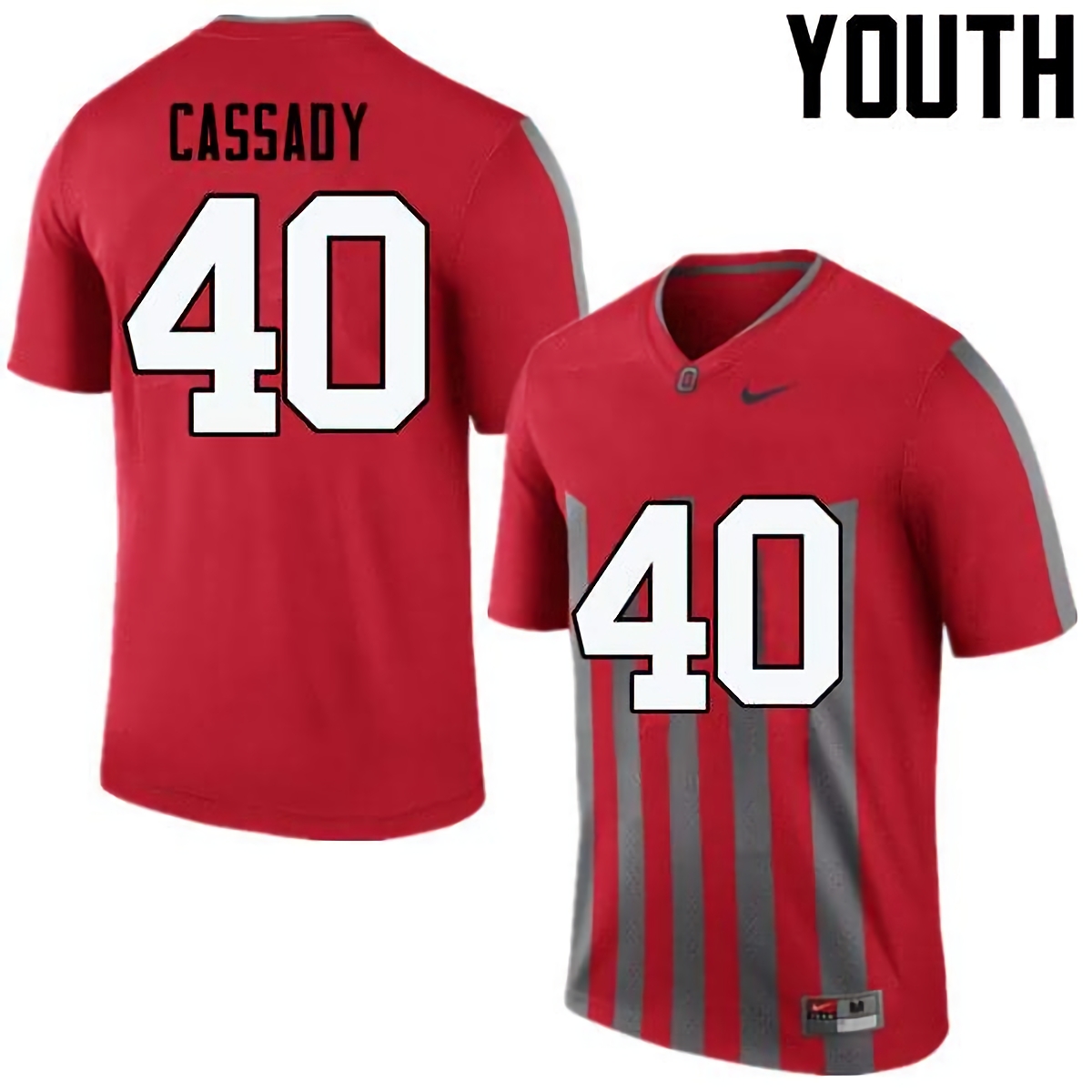 Howard Cassady Ohio State Buckeyes Youth NCAA #40 Nike Throwback Red College Stitched Football Jersey EVG3756WB